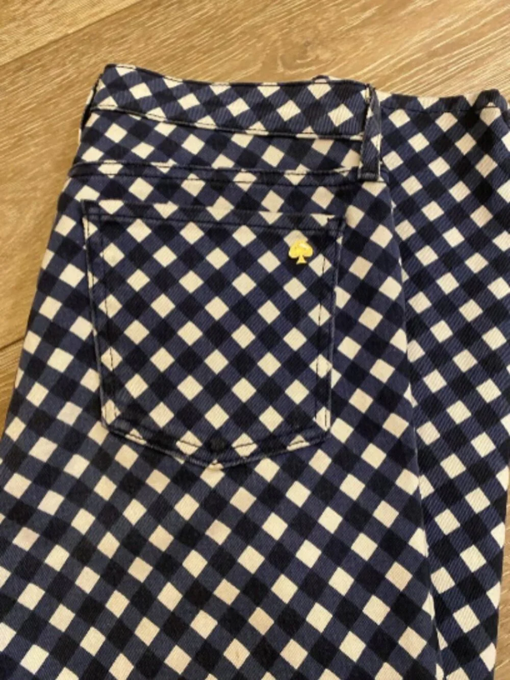 Kate Spade Gingham Broome Street Cropped Skinny Jeans